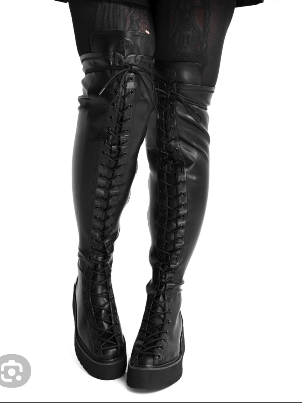 Foxblood Morgan Lace-Up Over-the-Knee Platform Boots - Black